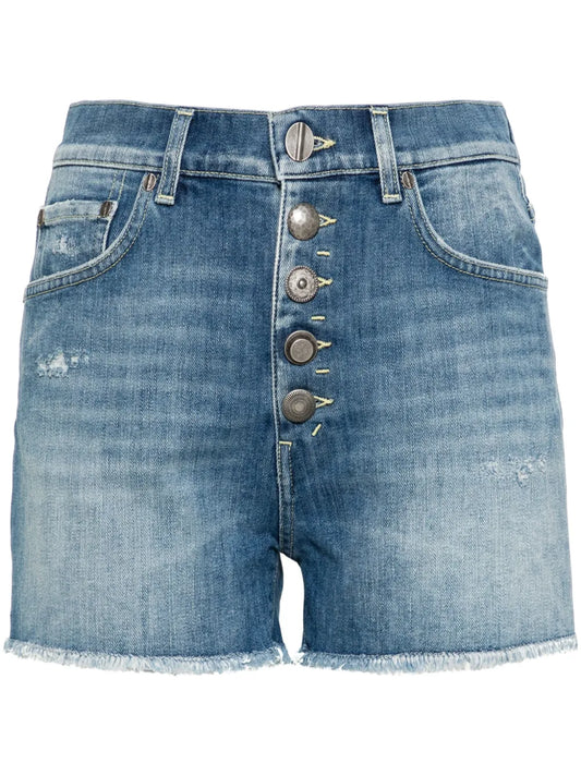 Mid-Rise Denim Mini Shorts