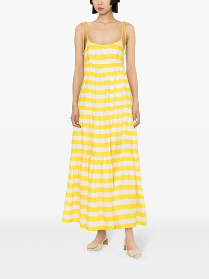 Alight Striped Linen Midi Dress
