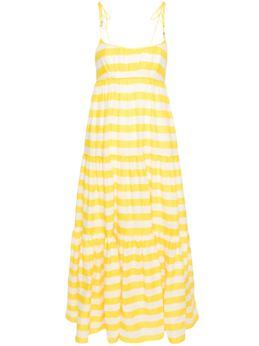 Alight Striped Linen Midi Dress