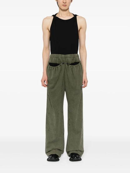 Drawstring-Pocket Track Pants