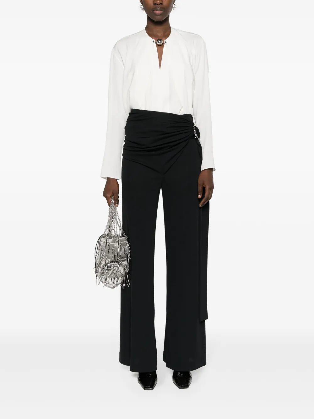 Wraparound-Design Palazzo Pants