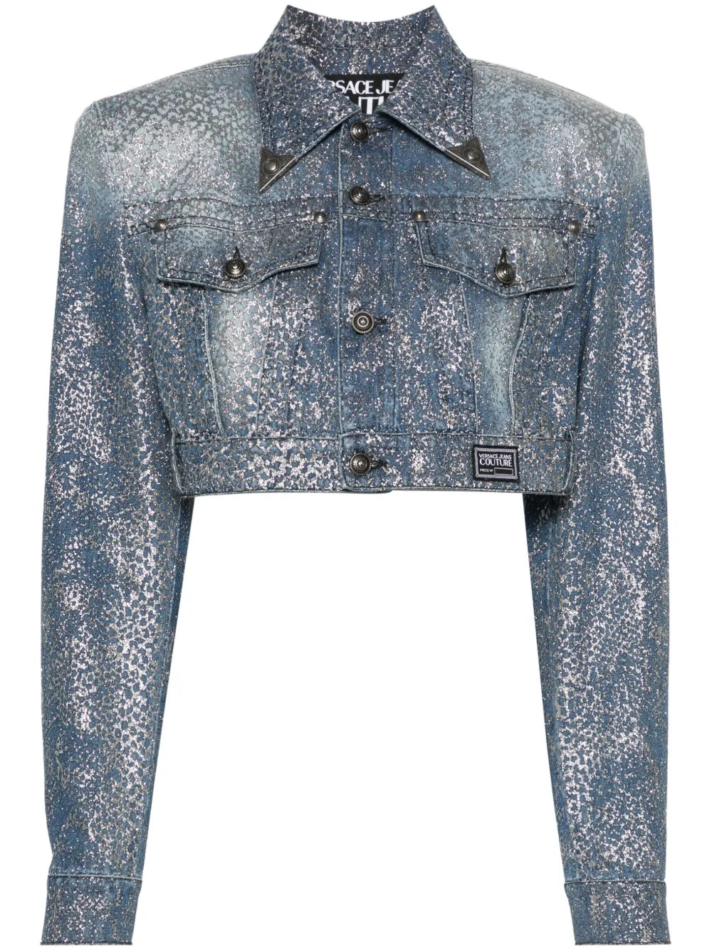 Animalier Cropped Denim Jacket