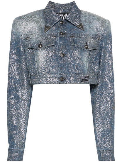 Animalier Cropped Denim Jacket