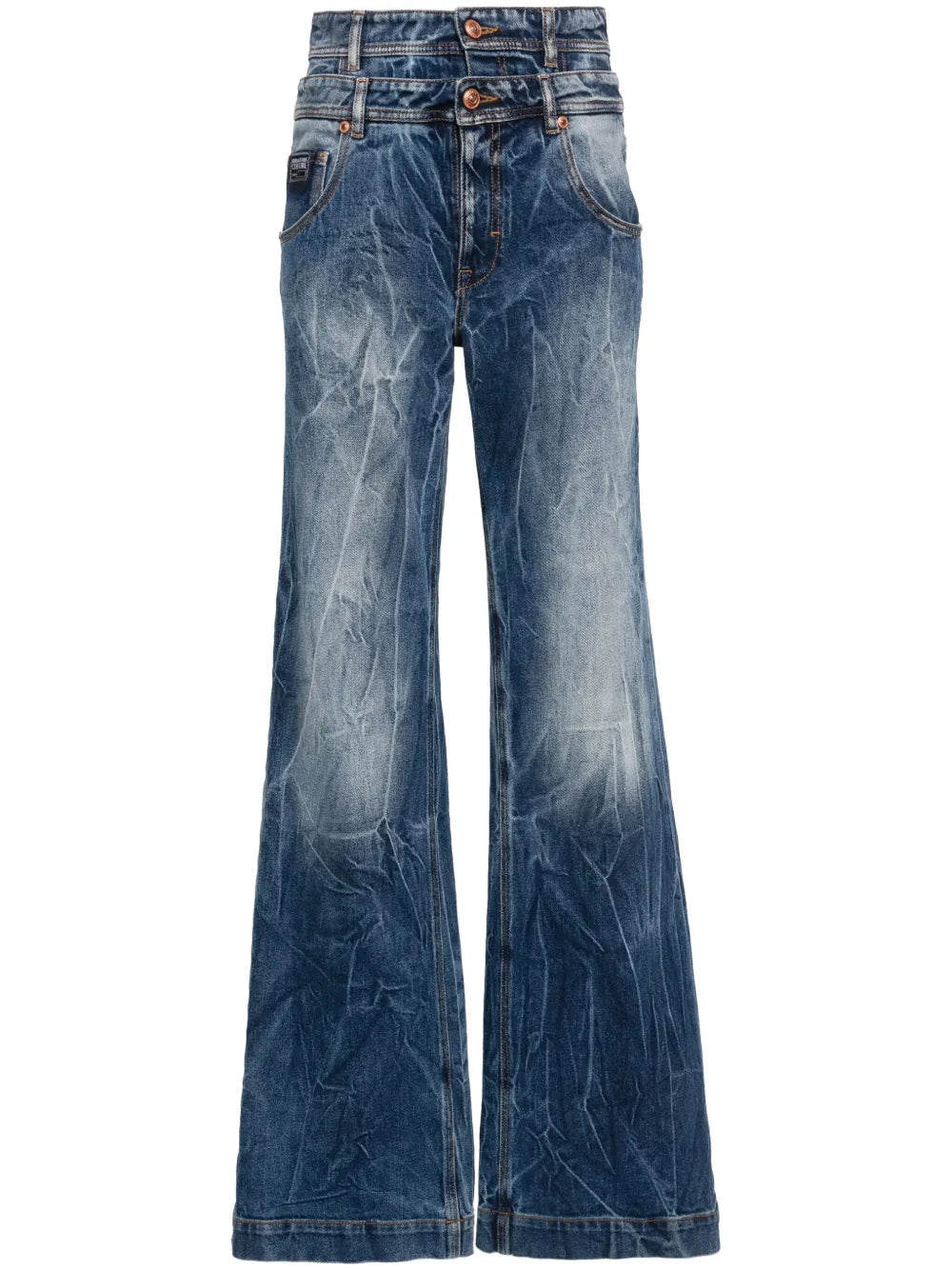Double-Waist Wide-Leg Jeans