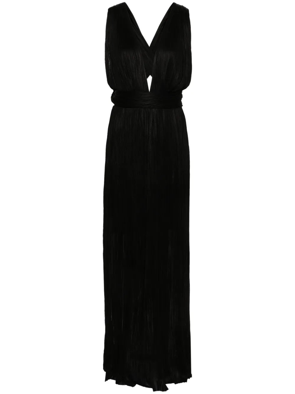 Kim Plissé Silk Maxi Dress