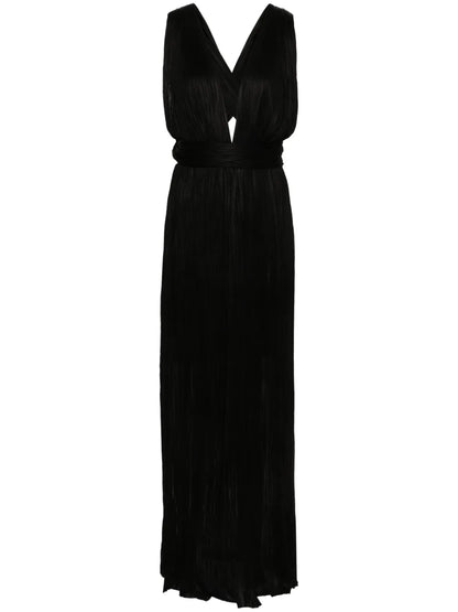 Kim Plissé Silk Maxi Dress