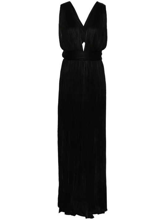 Kim Plissé Silk Maxi Dress
