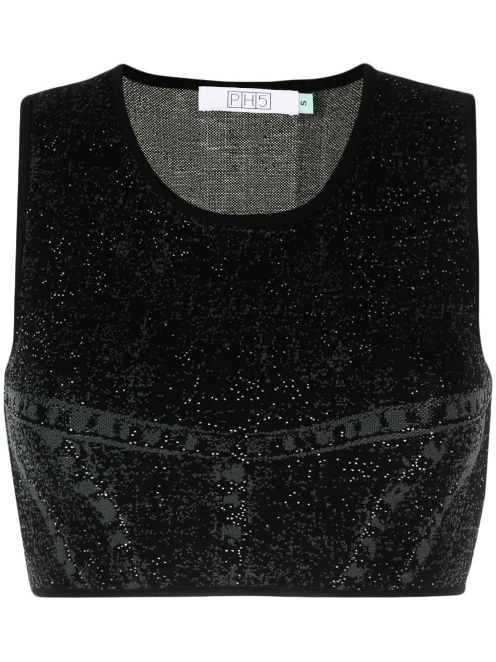 Lillian Denim-Print Crop Top
