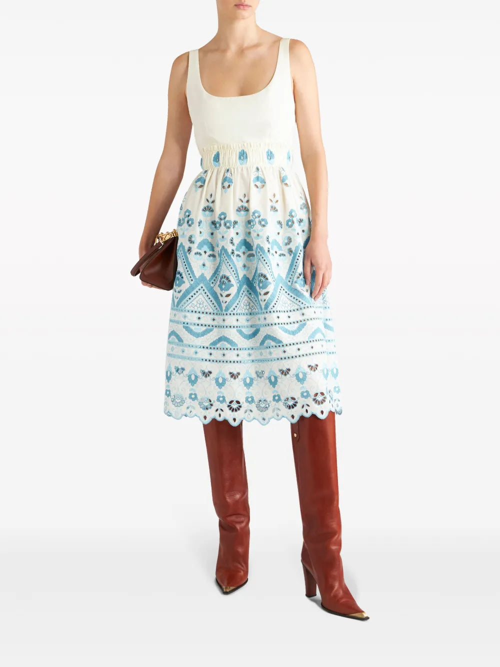 Broderie Anglaise Flared Dress