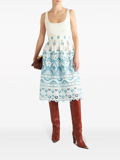 Broderie Anglaise Flared Dress