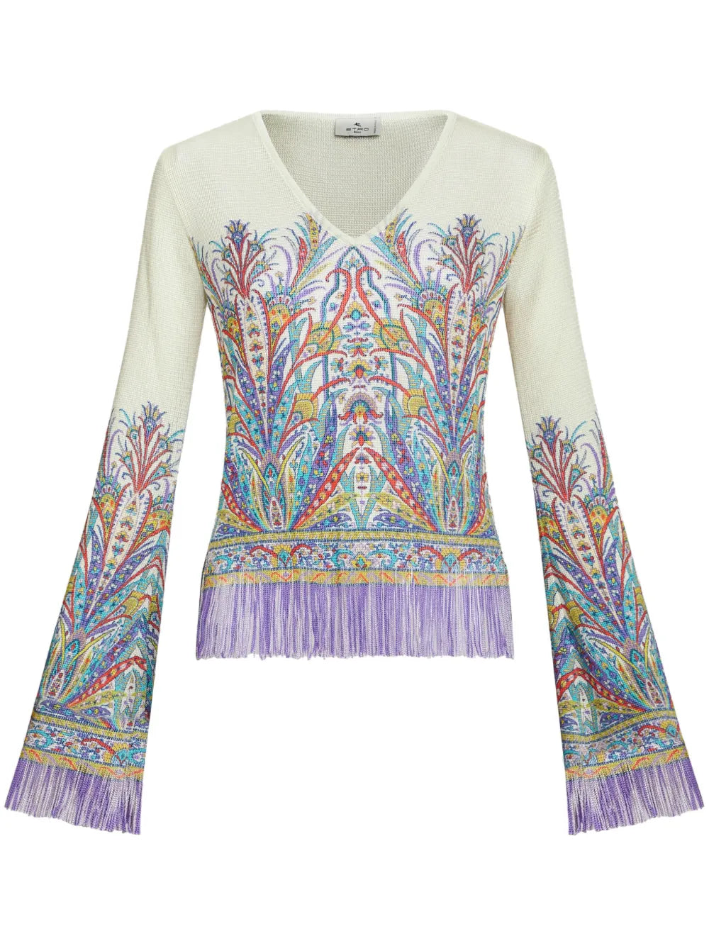 Graphic-Print Knitted Top