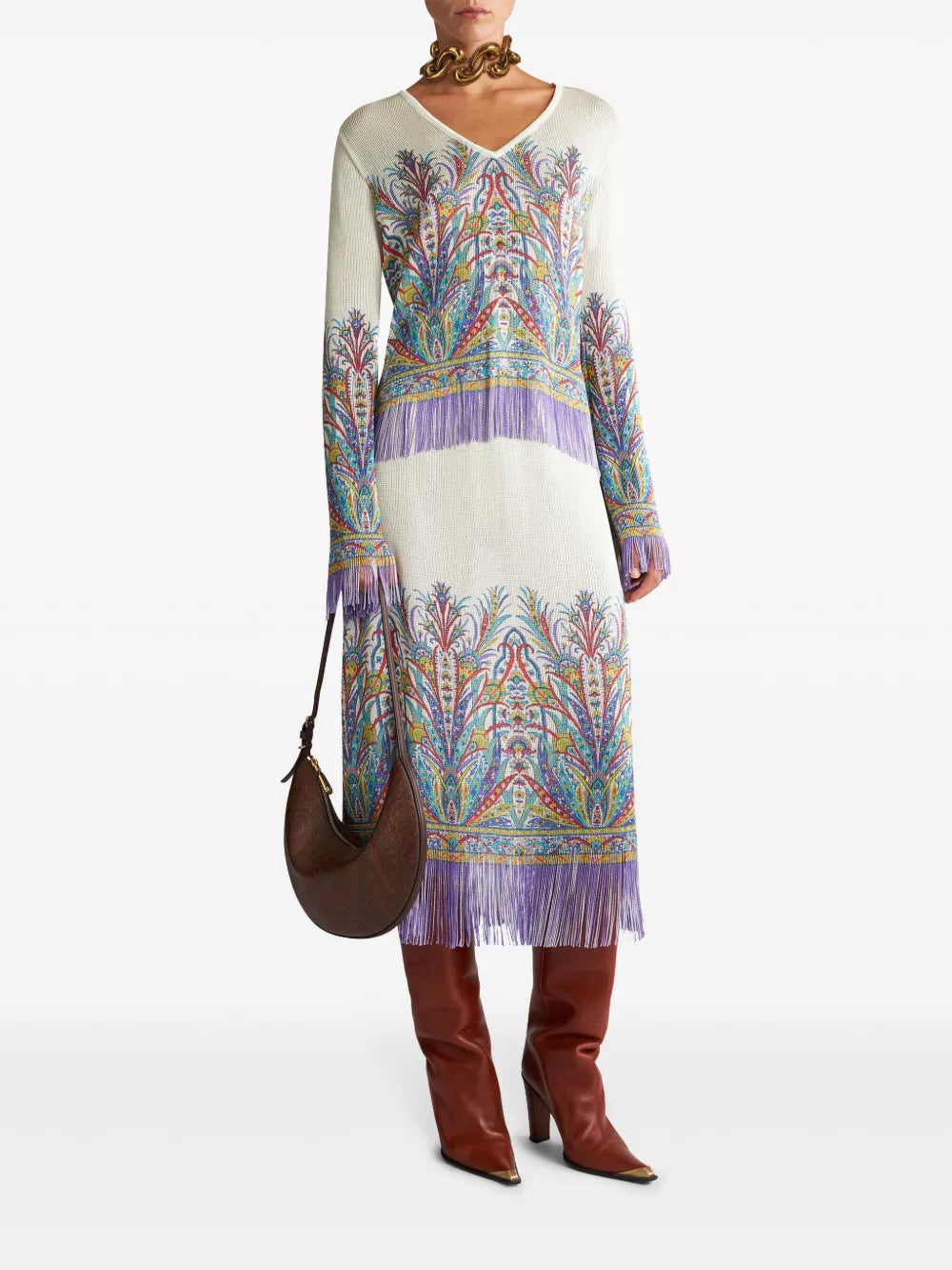 Graphic-Print Knitted Top