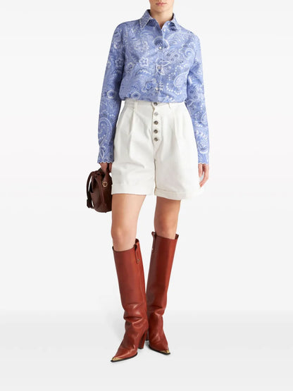 Button-Up Bermuda Shorts