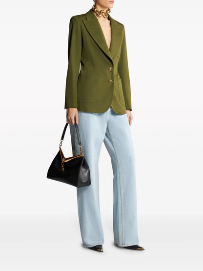 Pegaso-Buttons Single-Breasted Blazer