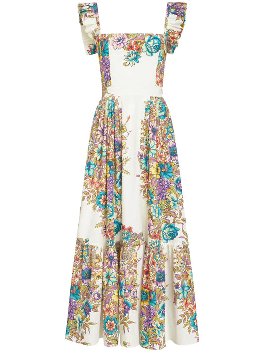 Floral-Print Midi Dress
