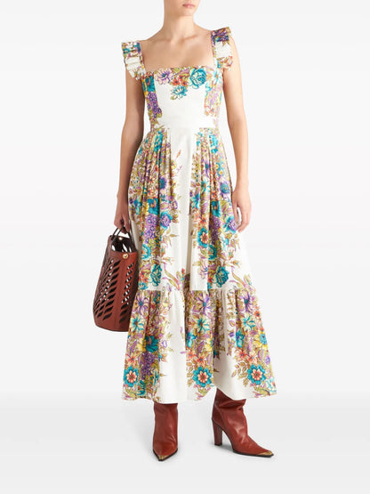Floral-Print Midi Dress