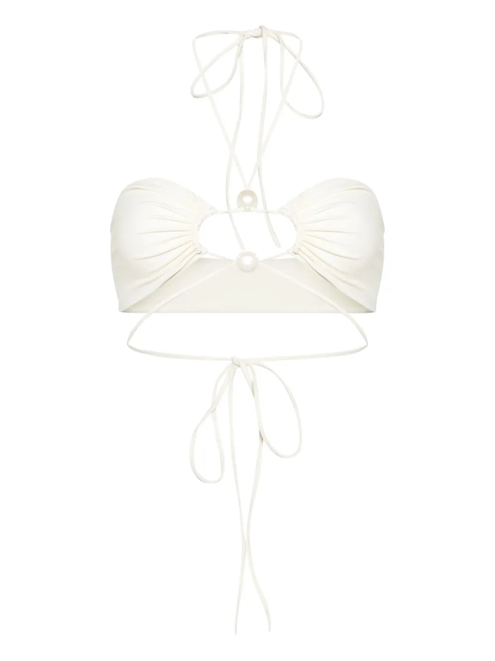 Pearl-Detail Bandeau Bikini Top
