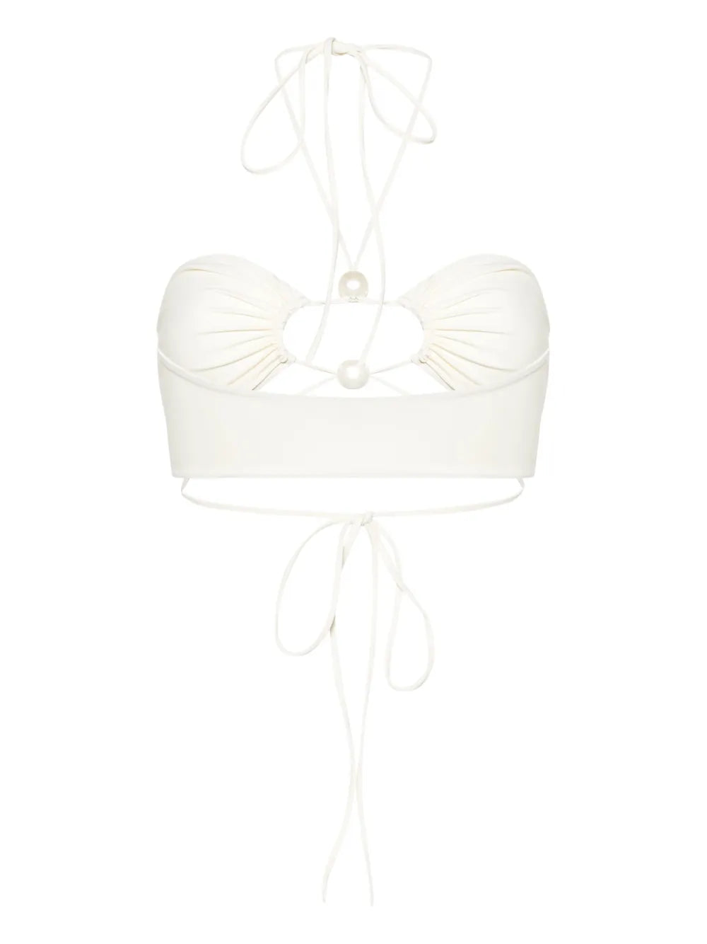 Pearl-Detail Bandeau Bikini Top