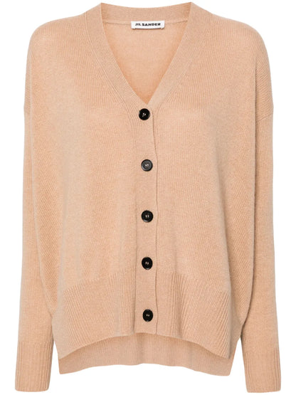 Drop-Shoulder Cashmere Cardigan