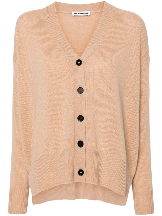 Drop-Shoulder Cashmere Cardigan