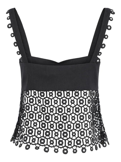 Dorian Eyelet-Embellished Sleeveless Top