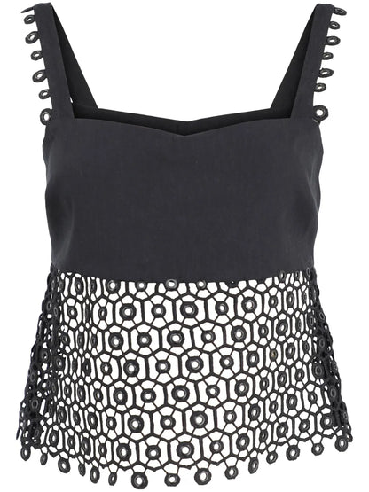 Dorian Eyelet-Embellished Sleeveless Top