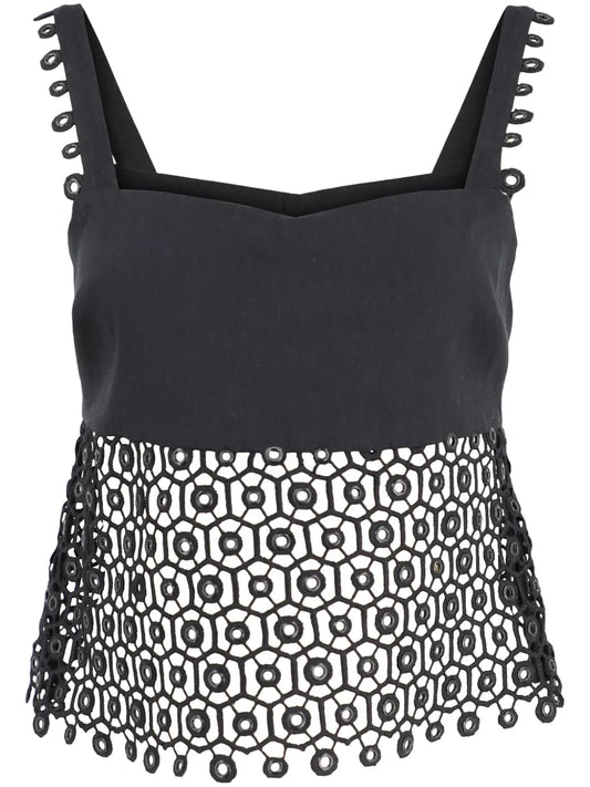 Dorian Eyelet-Embellished Sleeveless Top