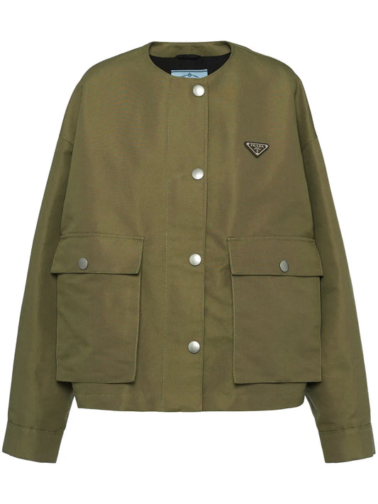 Triangle-Logo Canvas Blouson Jacket