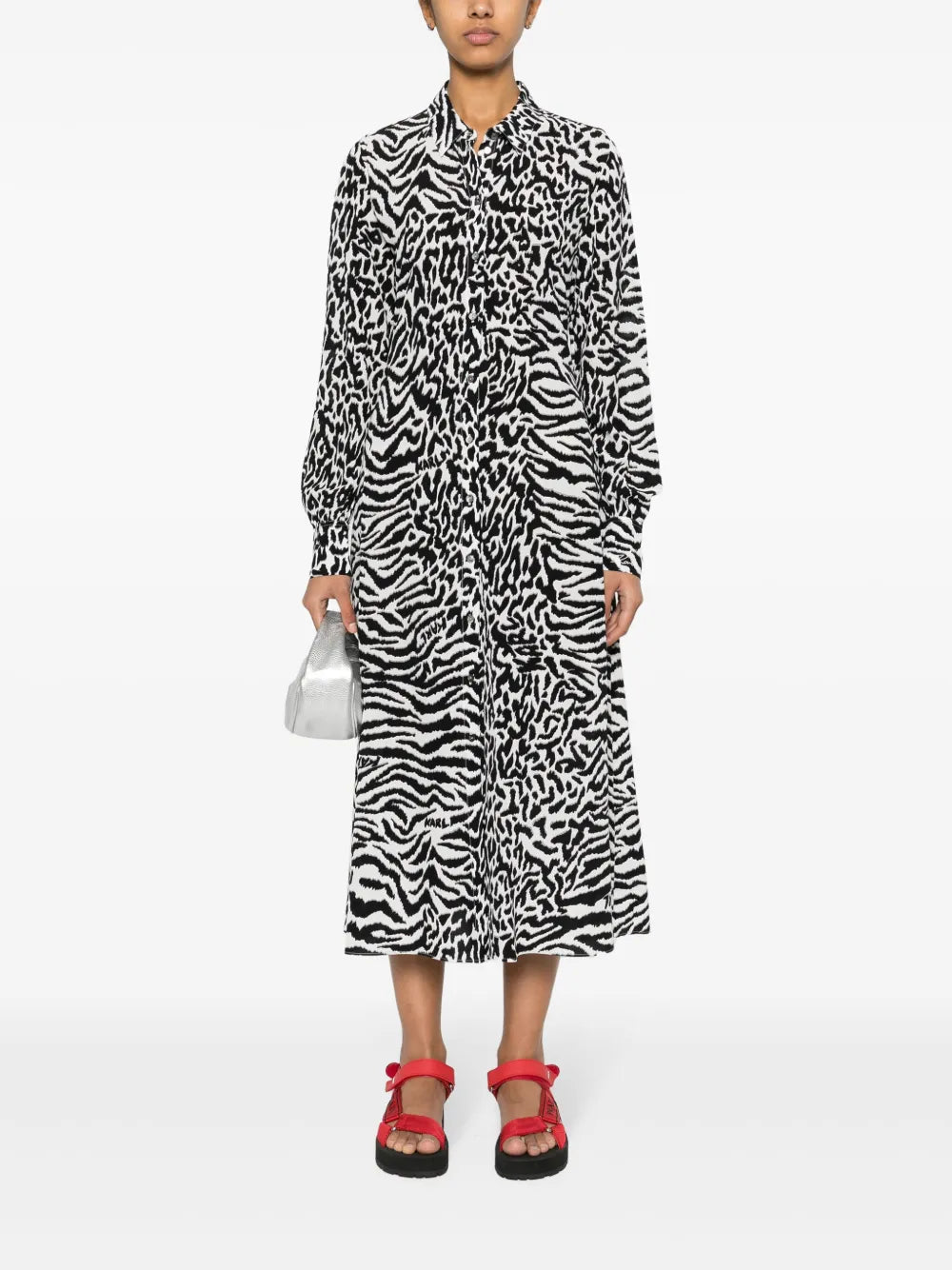 Karl Animal-Print Shirt Dress