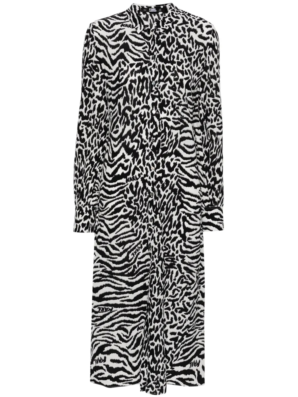 Karl Animal-Print Shirt Dress