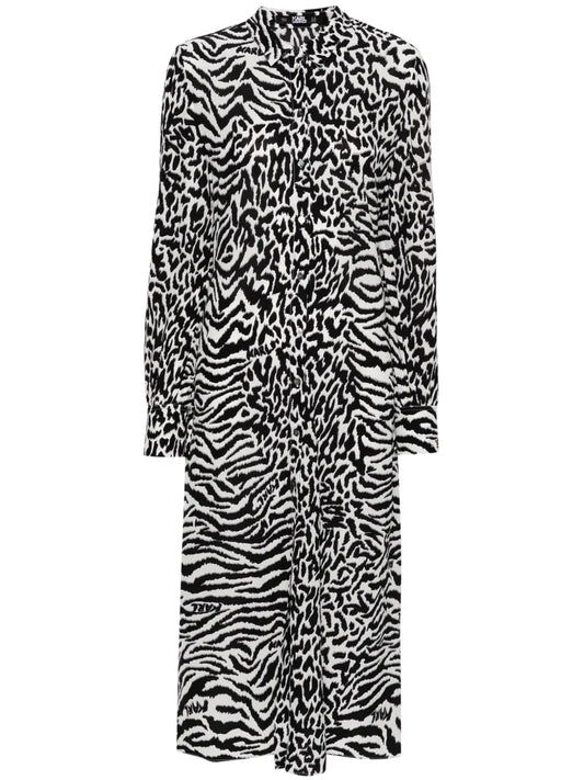 Karl Animal-Print Shirt Dress