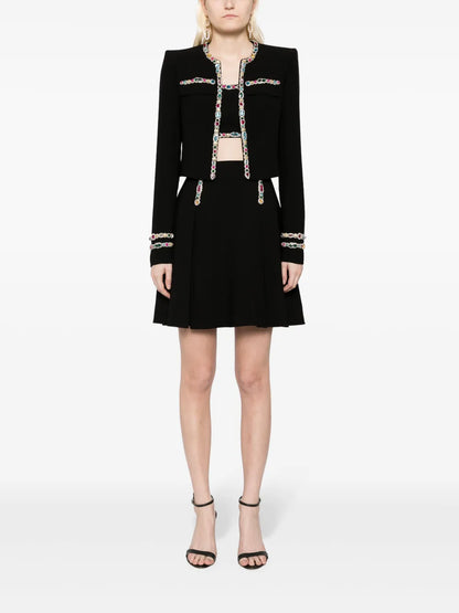 Crystal-Embellished Cady Cropped Jacket