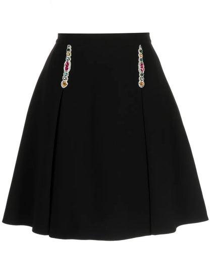 Crystal-Embellished Cady Miniskirt