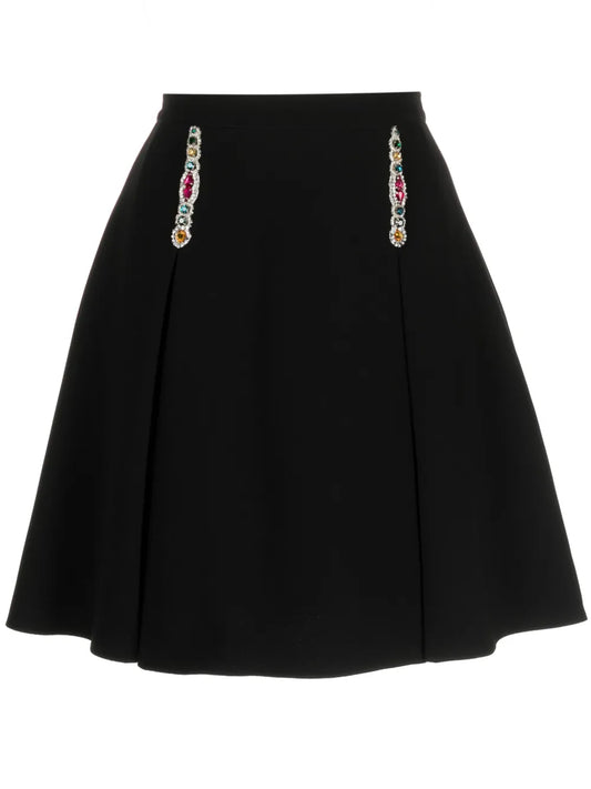 Crystal-Embellished Cady Miniskirt