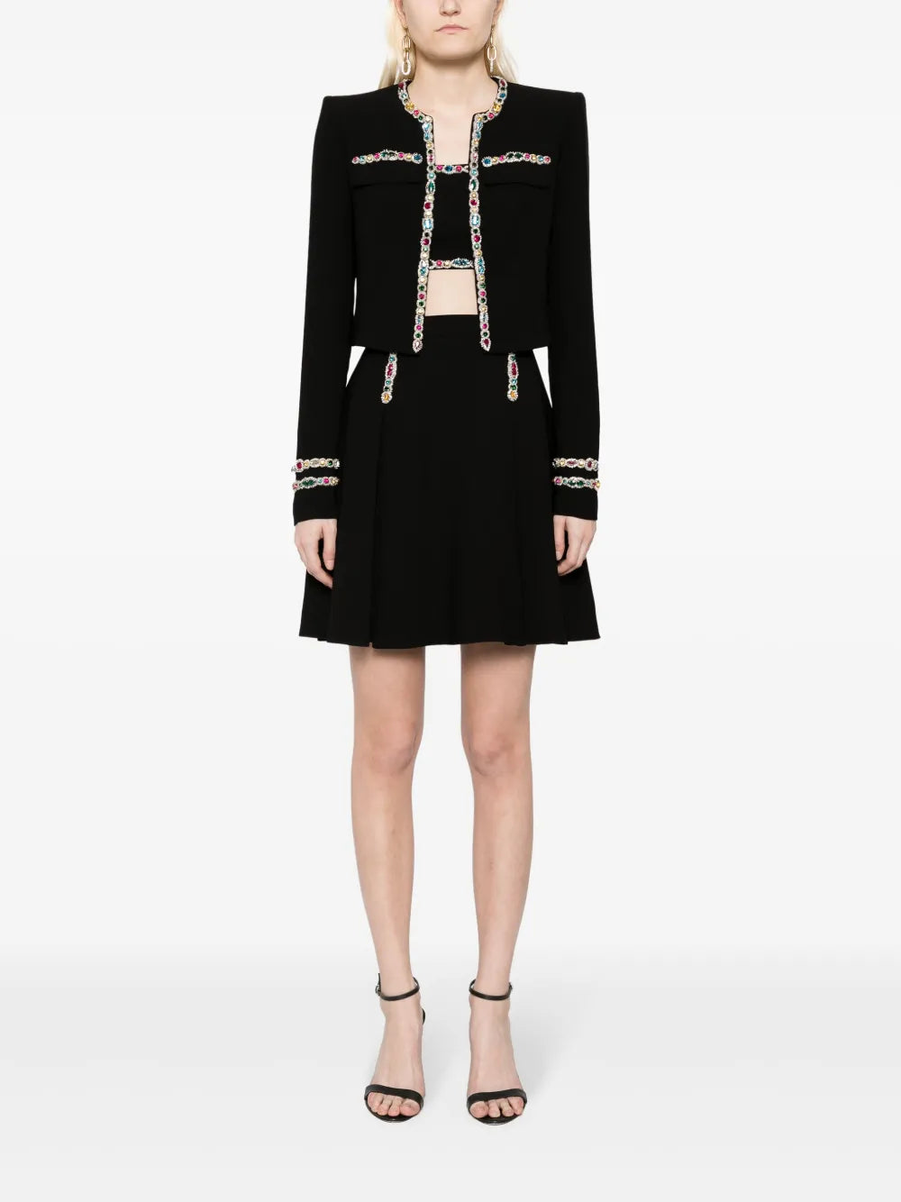 Crystal-Embellished Cady Miniskirt