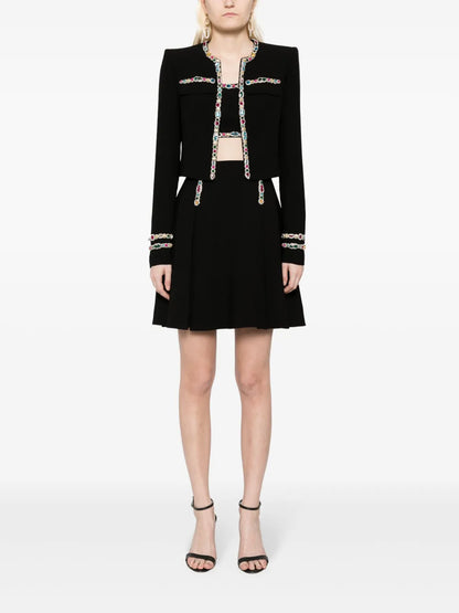 Crystal-Embellished Cady Miniskirt