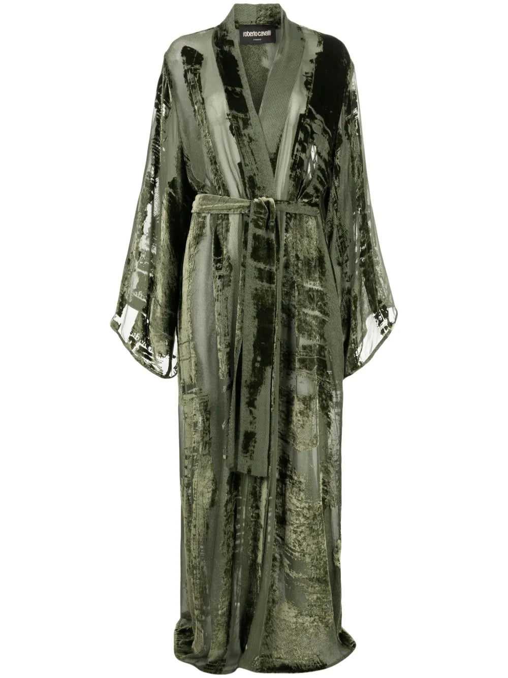 Panelled Velvet Robe Coat