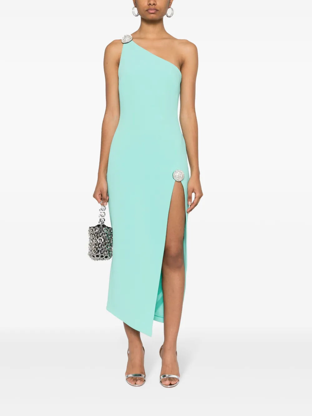 Crystal Ball One-Shoulder Midi Dress