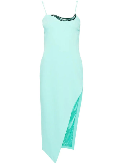 Appliqué-Detail Crepe Midi Dress
