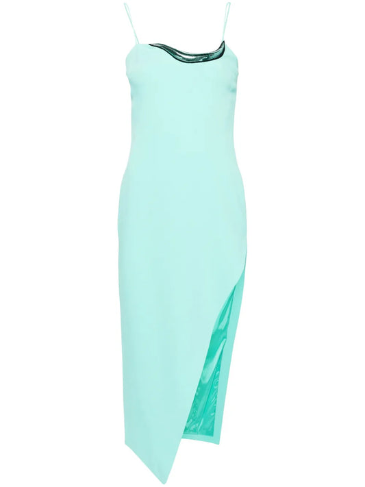 Appliqué-Detail Crepe Midi Dress