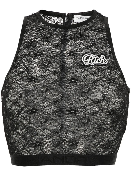 Cropped Lace Tank Top
