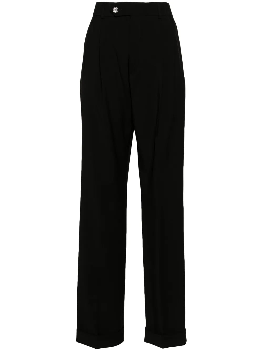 Mid-Rise Pleated Tailored Trousers