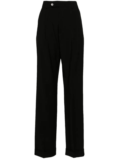 Mid-Rise Pleated Tailored Trousers