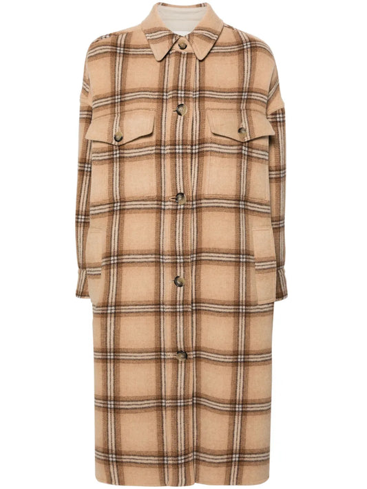 Fontizia Checked Midi Coat