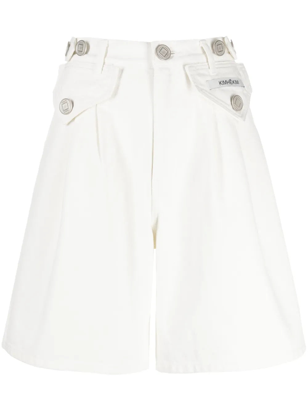 High-Rise Logo-Patch Denim Shorts