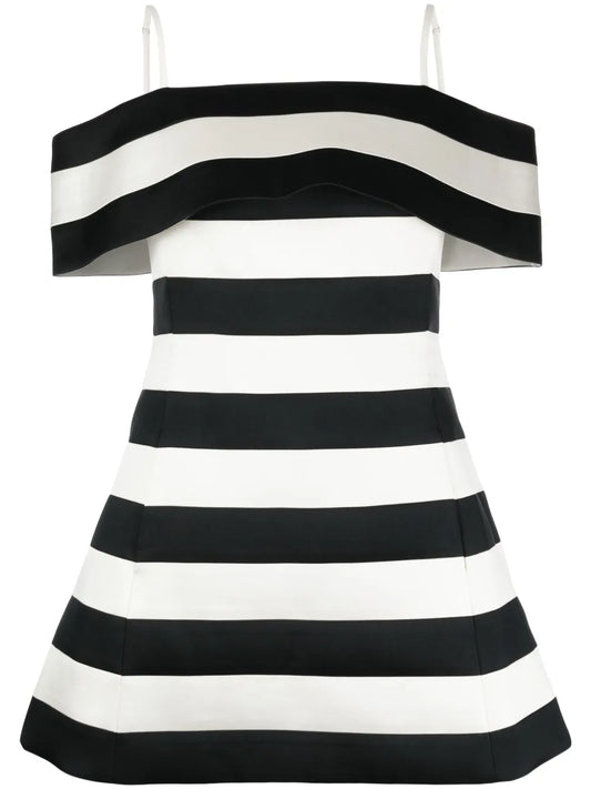 Off-Shoulder Silk-Wool Minidress