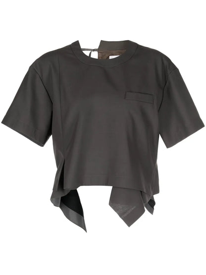 Draped Short-Sleeve Blouse