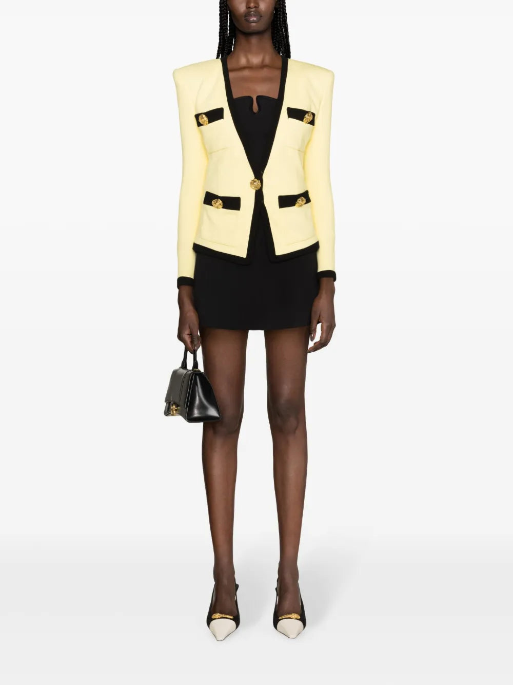 Collarless Crepe Blazer