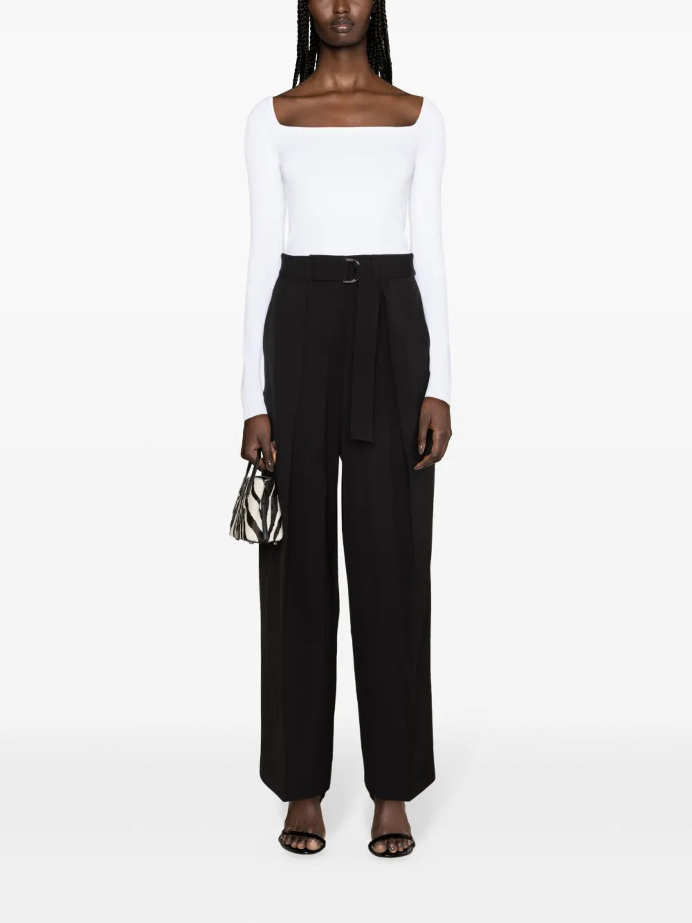 Square-Neck Fine-Knit Top