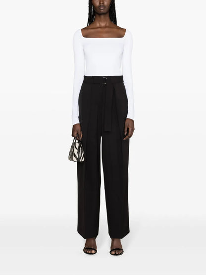 Square-Neck Fine-Knit Top